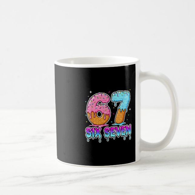 Caneca De Café Seis Sete Sorvete Drip Cool Meme 67 Divertido Gen  (Direita)