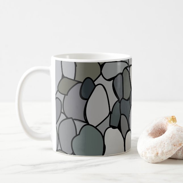 Caneca De Café Seixos de Pedra Modernos (Com Donut)