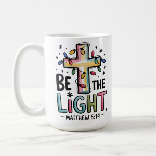 Caneca De Café Seja a Luz Cruz Cristã Religiosa Natal