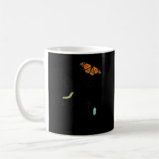Caneca De Café Seja a mudança, a lagarta monarca a borboleta