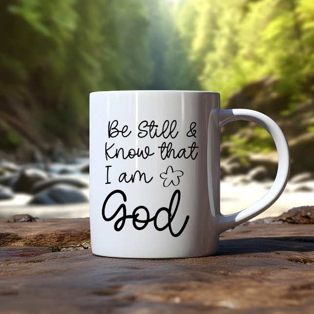 Caneca De Café Seja Bíblia Cristã Verso (Be still and know that I am God)