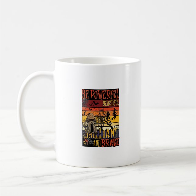 Caneca De Café Seja Cogumelo de Halloween Poderoso Belo Brilhante (Esquerda)