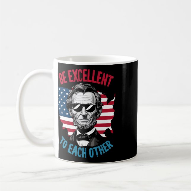 Caneca De Café Seja Excelente Para Cada Outro Mapa Bandeira EUA A (Esquerda)
