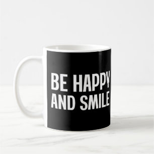 Caneca De Café Seja Feliz E Sorria De Café Mug