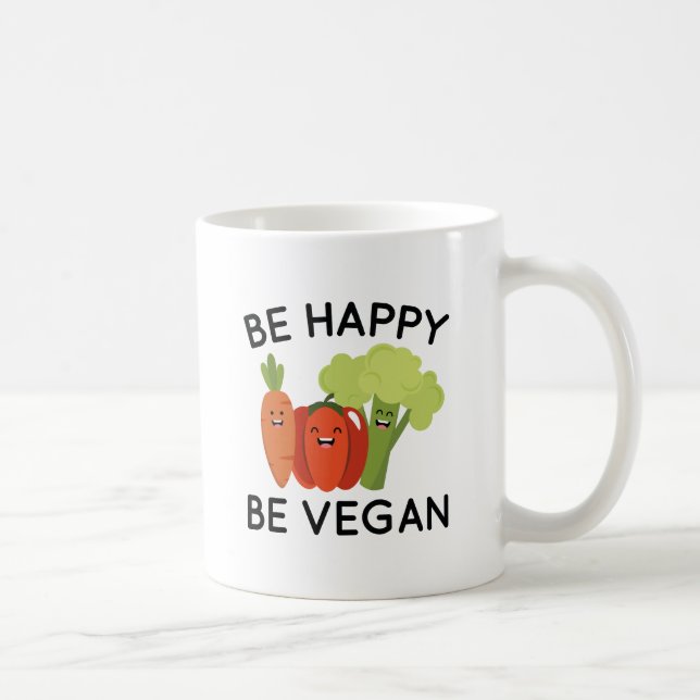 Caneca De Café Seja Feliz Seja Vegan (Direita)