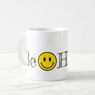 Caneca De Café Seja Feliz Típica Sorria Cara Emoji Coffee Mug