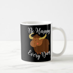 Caneca De Café Seja feliz todos os dias, gráfico gráfico de Yak b