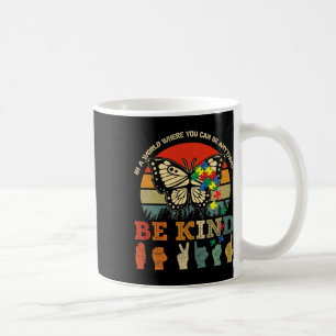 Caneca De Café Seja gentil com a borboleta Quebra-cabeça Asl Prof