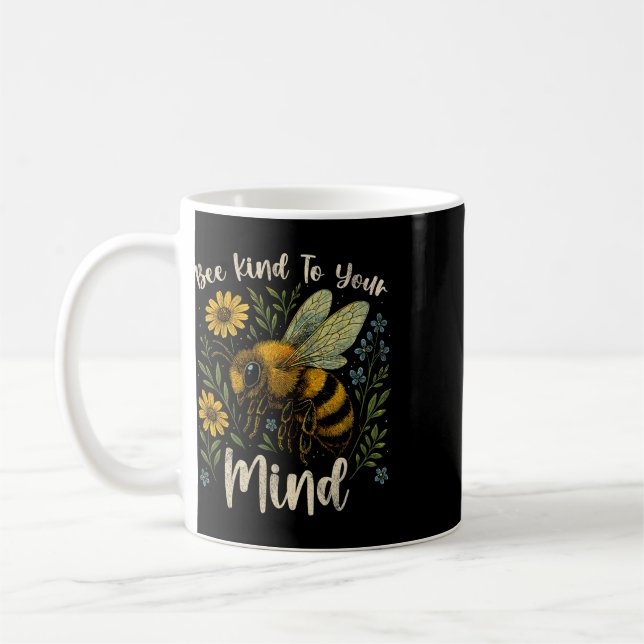 Caneca De Café Seja Gentil Com a Sua Mente Abelha Fofo Conscienti (Esquerda)