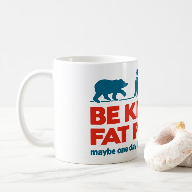 Caneca De Café Seja gentil com pessoas gordas (Com Donut)