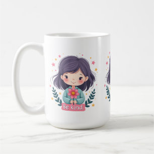 Caneca De Café Seja gentil com uma garota bonita com arte positiv