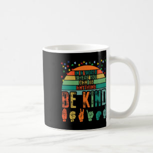 Caneca De Café Seja Gentil Conscientização do Autismo Asl Mãe Pro