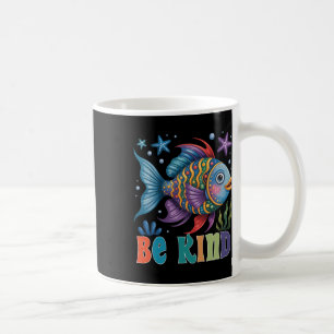 Caneca De Café Seja Gentil Escala Arco-íris Peixe Professor Lendo