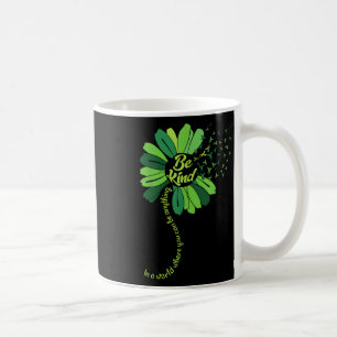 Caneca De Café Seja Gentil Laço Verde Girassol Conscientização da