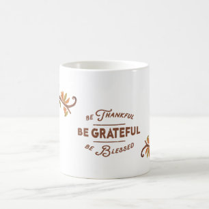 Caneca De Café Seja Grato, Agradecido, Bendito - Ins Floral de Ou