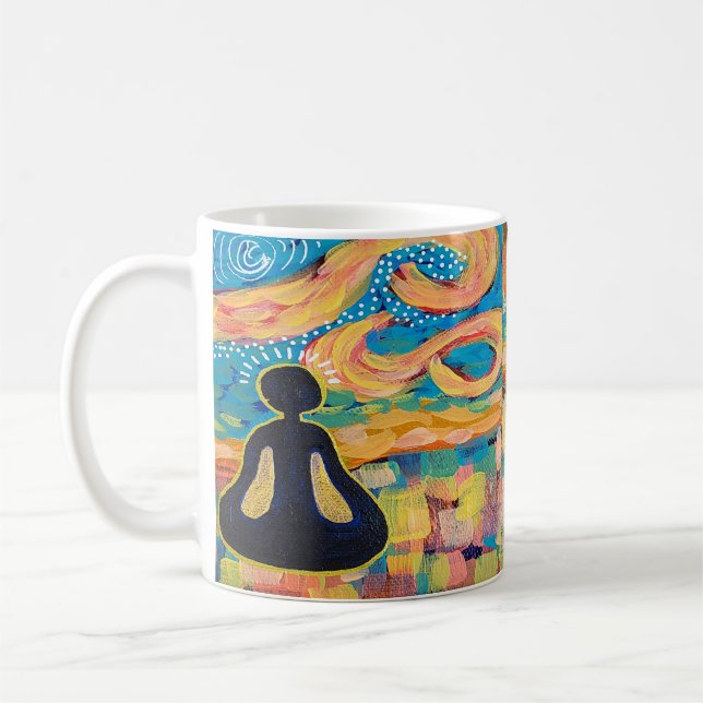 Caneca De Café Seja meditante Arte Yoga (Esquerda)