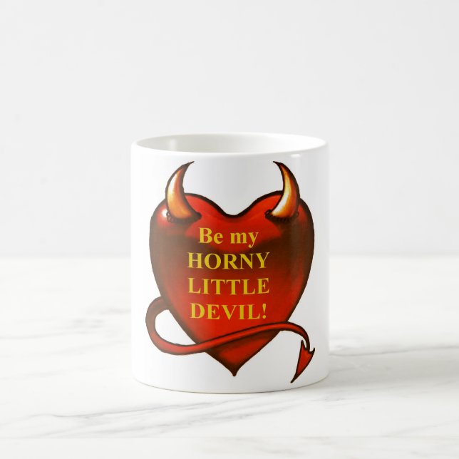 Caneca De Café Seja meu diabo pequeno Horny (Centro)