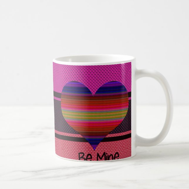 Caneca De Café Seja meu Namorados Arco-Íris Coração (Direita)