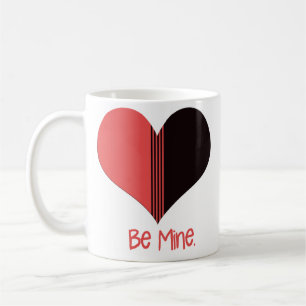 Caneca De Café Seja meu Namorados Vermelho Stripe Coração