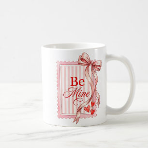 Caneca De Café Seja Minha Coquete Laço Fita Selo Correio Fofo Val