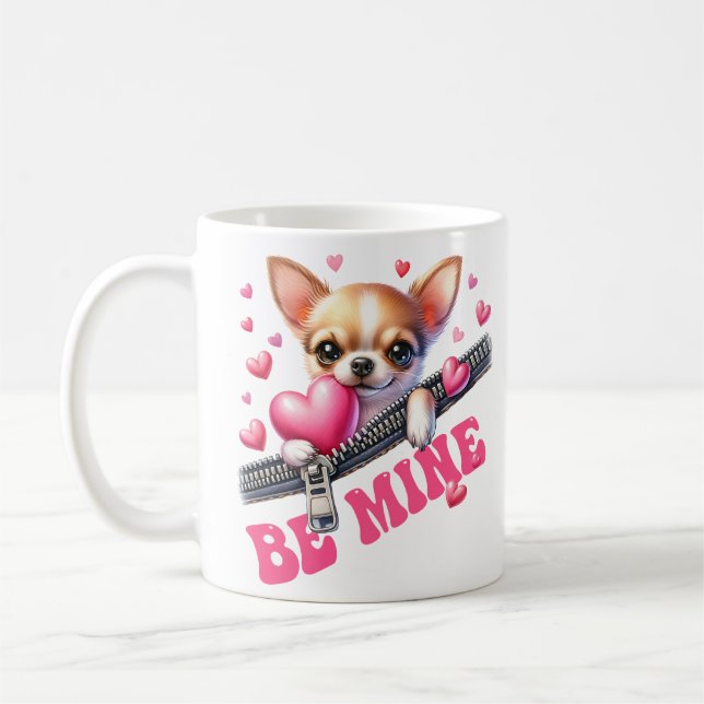 Caneca De Café Seja o meu Cachorro Chihuahua no zíper (Esquerda)