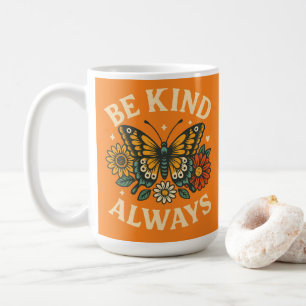Caneca De Café Seja sempre gentil com Design de borboleta