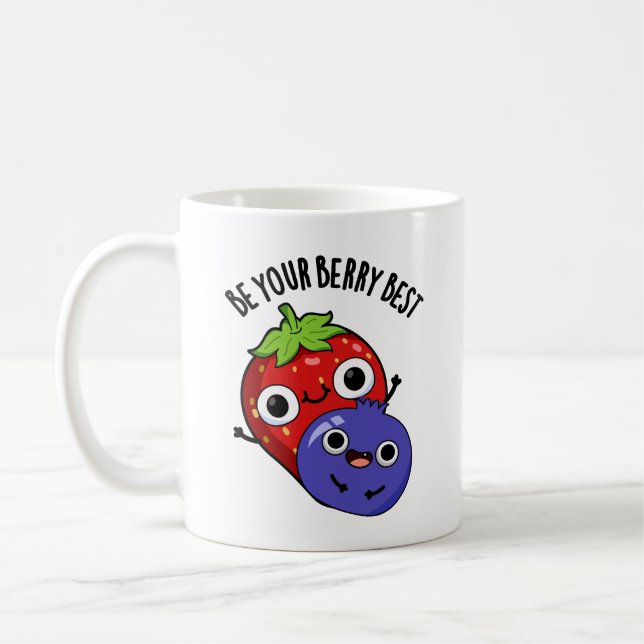 Caneca De Café Seja Seu Berry, Melhor Fruta Engraçado. (Esquerda)
