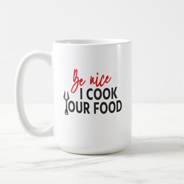 Caneca De Café Seja simpático, eu cozinho sua comida - Regras de  (Esquerda)