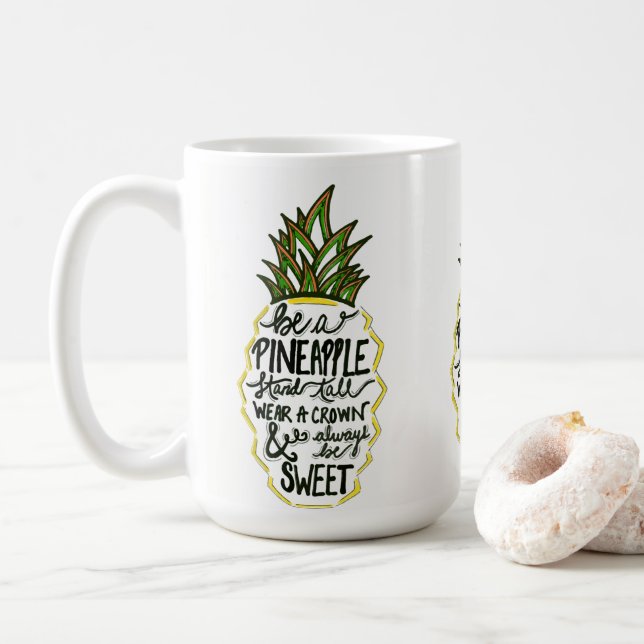 Caneca De Café Seja um abacaxi (Com Donut)