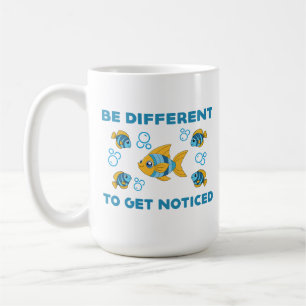 Caneca De Café Seja um design criativo único e diferente com peix