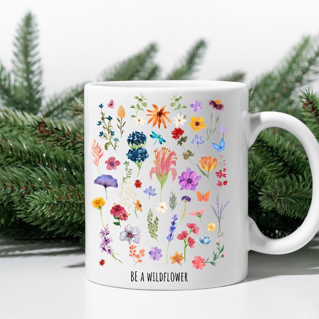 Caneca De Café Seja um Wildflower - Floral Inspirational Mug (Criador carregado)