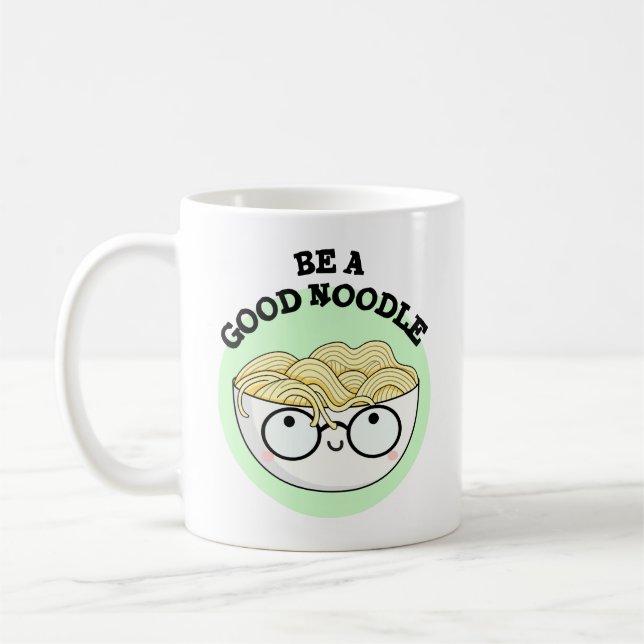 Caneca De Café Seja Uma Boa Tigela Engraçada De Noodle Pun (Esquerda)