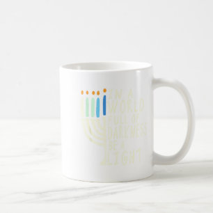 Caneca De Café Seja Uma Luz Feliz Hanukkah Menorá Presente Judaic