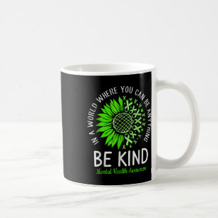 Caneca De Café Seja verde Fita Sunflower Mental Health Aware