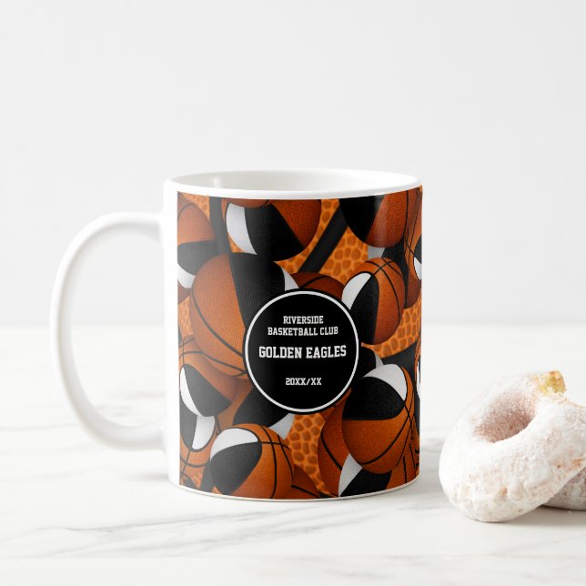 Caneca De Café seleção de basquetebol branco preto - nome do trei (Com Donut)