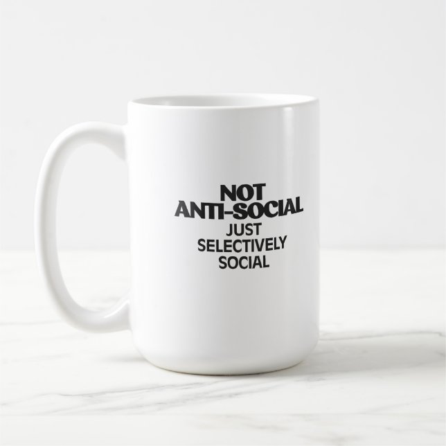 Caneca De Café Selectively Social Statement Typography Design (Esquerda)