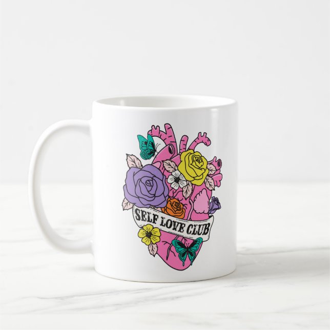 Caneca De Café Self Love Club Heart (Esquerda)