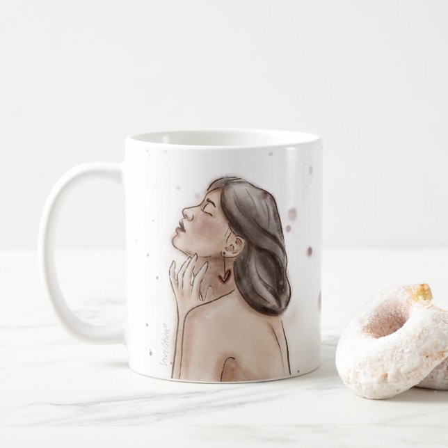 Caneca De Café Self Love Mug | Branco e Abertura (Com Donut)