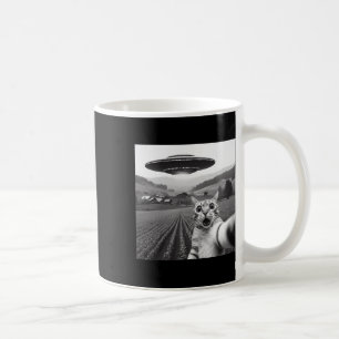 Caneca De Café Selfie De Gato Com Alienígena Ufo Gifes Engraçados