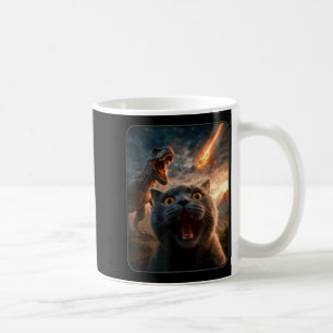 Caneca De Café Selfie de Gato Com Dinossauro T-rex Camiseta Diver