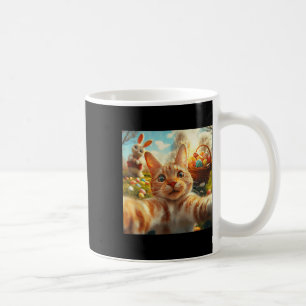 Caneca De Café Selfie De Gato De Páscoa Engraçado Com Adultos De