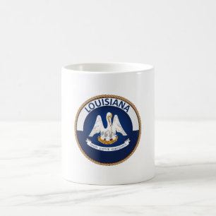 Caneca De Café Selo da bandeira do estado da Louisiana
