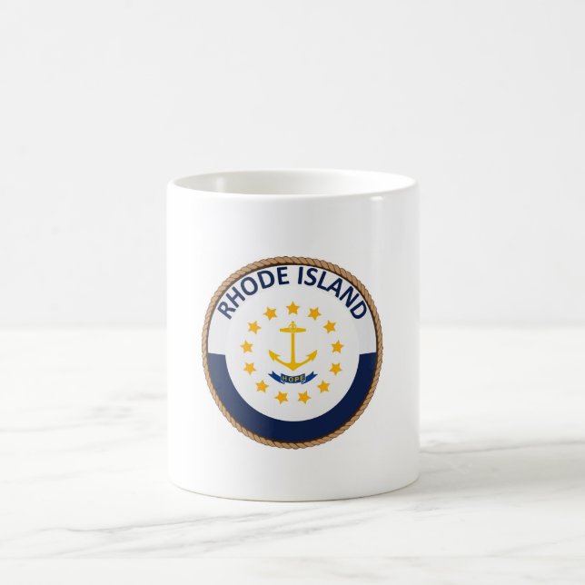 Caneca De Café Selo de bandeira de Rhode Island (Centro)