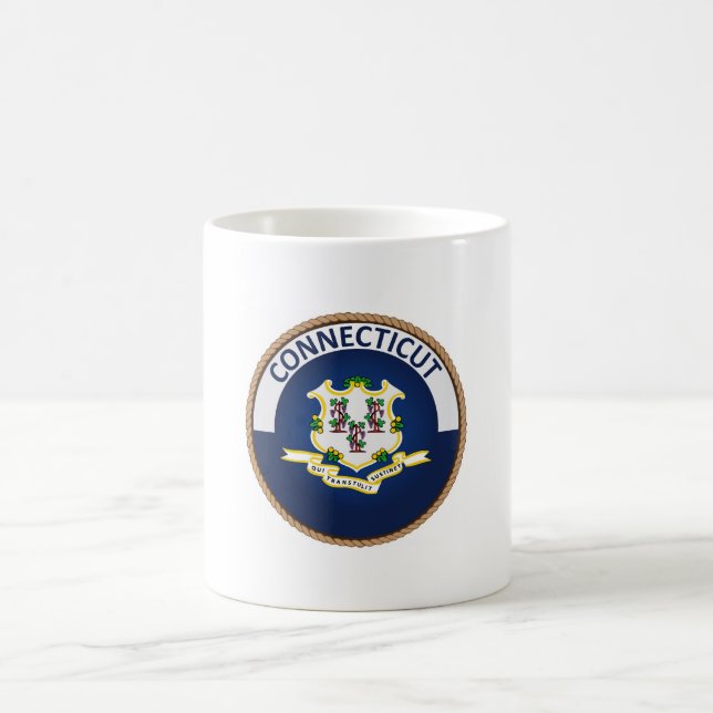 Caneca De Café Selo de bandeira do Estado de Connecticut (Centro)
