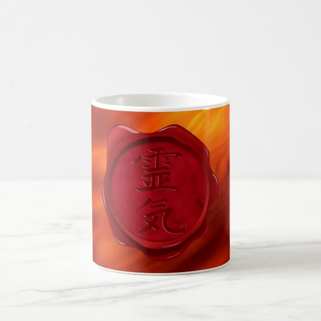 Caneca De Café selo de cera - REIKI | ondas vermelhas (Centro)