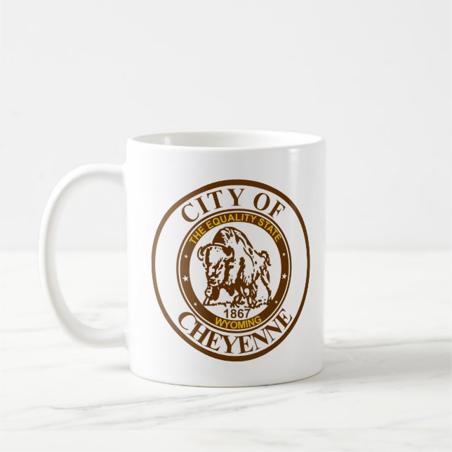 Caneca De Café Selo de Cheyenne, Wyoming Coffee Mug (Esquerda)