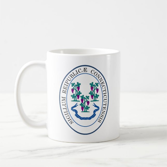 Caneca De Café Selo do estado de Connecticut, EUA (Esquerda)