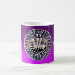 Caneca De Café SELO DO KNIGHTS TEMPLAR Roxo Gemstone
