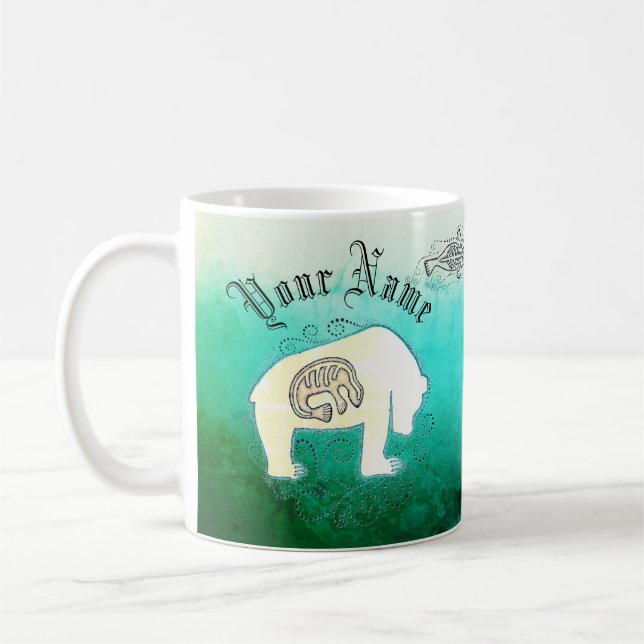 Caneca De Café Selos de Inuit Personalizados e Urso Polar (Esquerda)