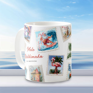 Caneca De Café Selos Tropicais Mele Kalikimaka